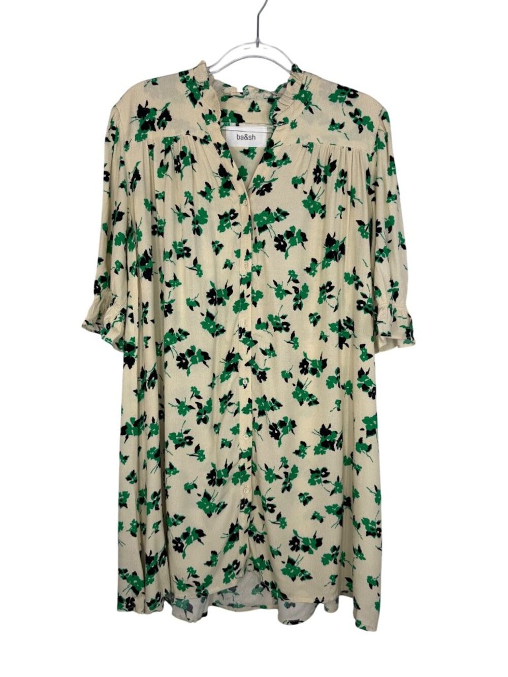 ba&sh Elsa Mini Dress Floral Print in Ecru Size 1 = US Small